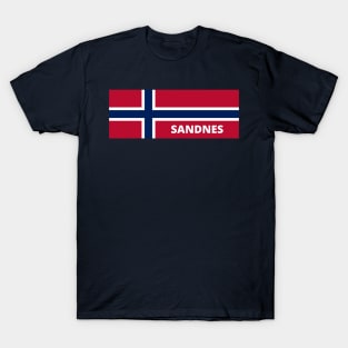 Sandnes City in Norwegian Flag T-Shirt